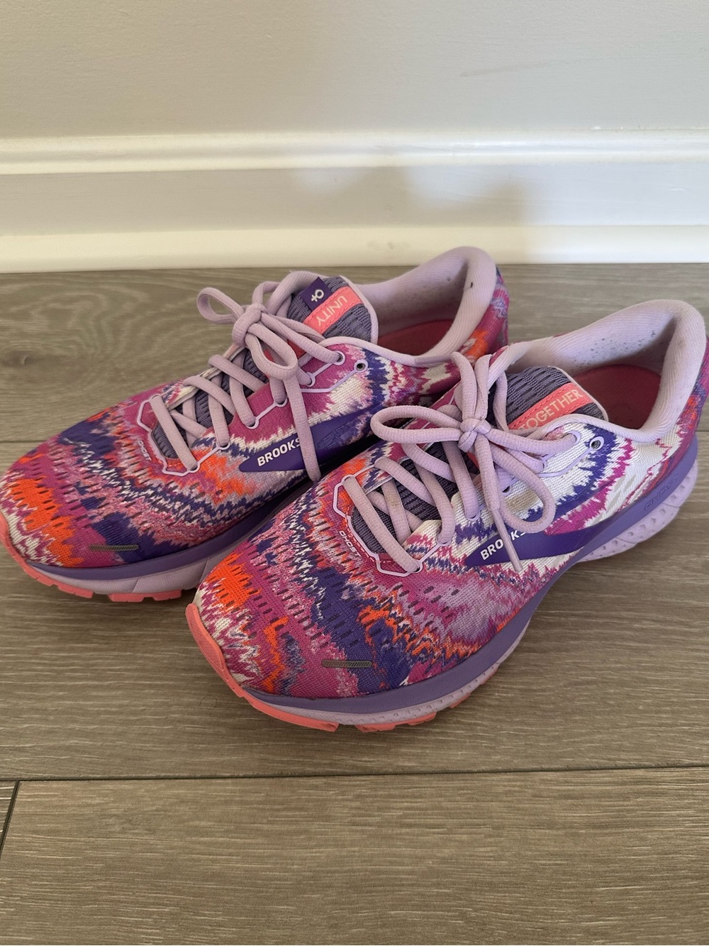 Brooks Women's Purple Pink Orange women’s empowerment Patterned Running Shoes